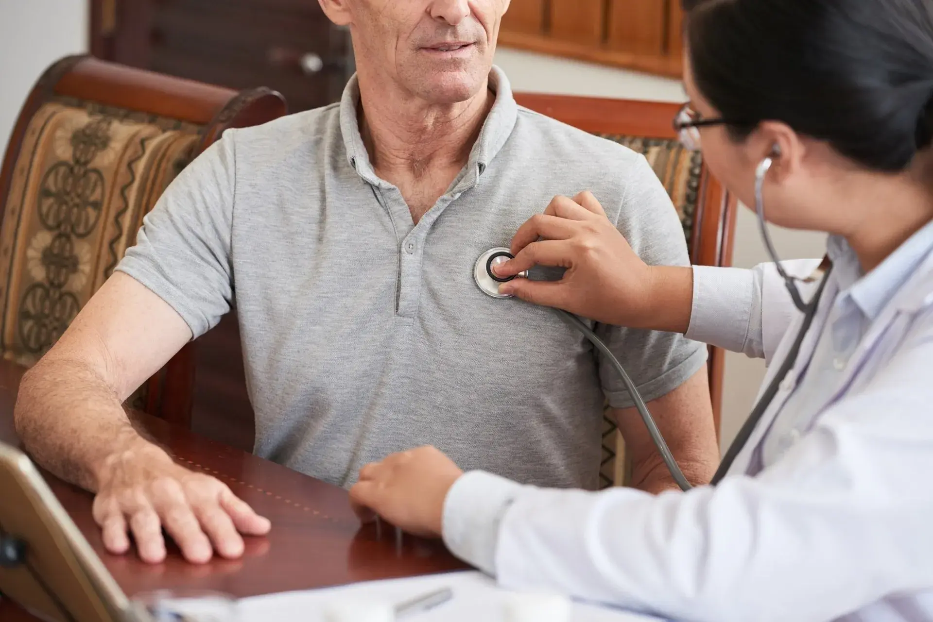 Cropped Doctor Checking up Heartbeat